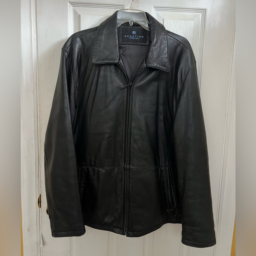 Kenneth Cole REACTION Men's Black Leather Jacket
